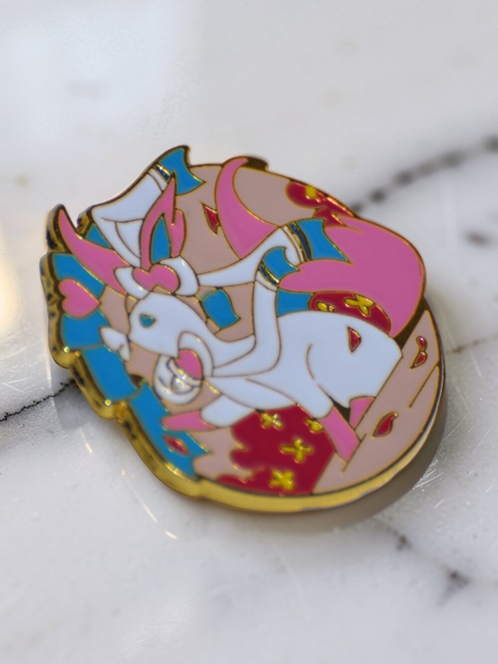 Sylveon Floral Frame Enamel Pin | Eeveelution Collector Brooch